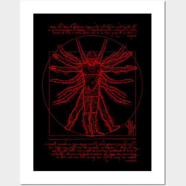 Vitruvian 001 Red Wall Art by demonigote